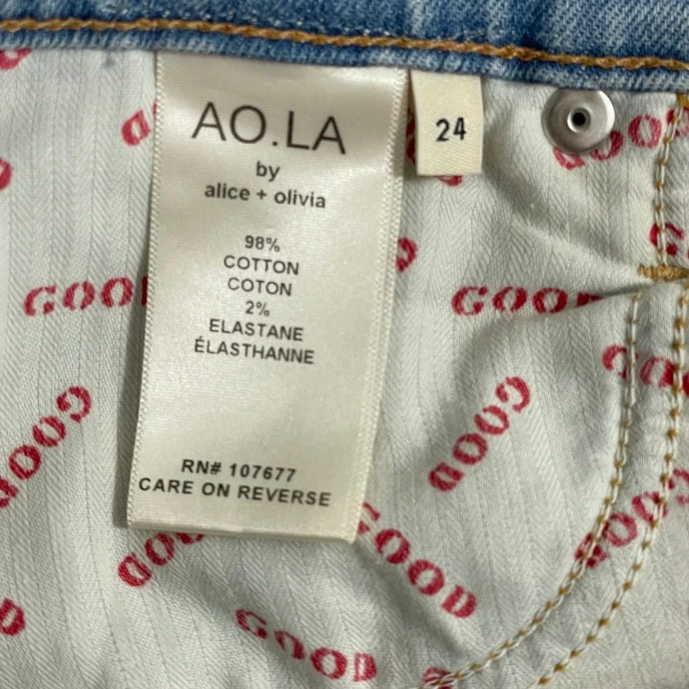 AO.LA by Alice Olivia Women's Jeans‎ Size 24 Rainbow Button Mid Rise Skinny Fit